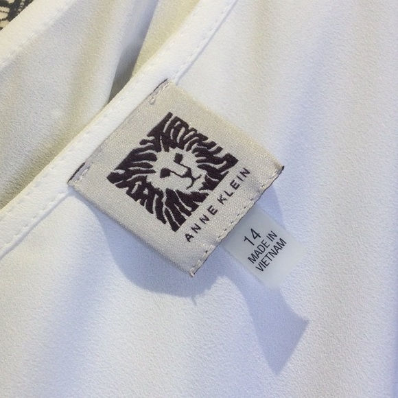 EUC Anne Klein White Suit Sheath Top, 14 - Picture 6 of 8
